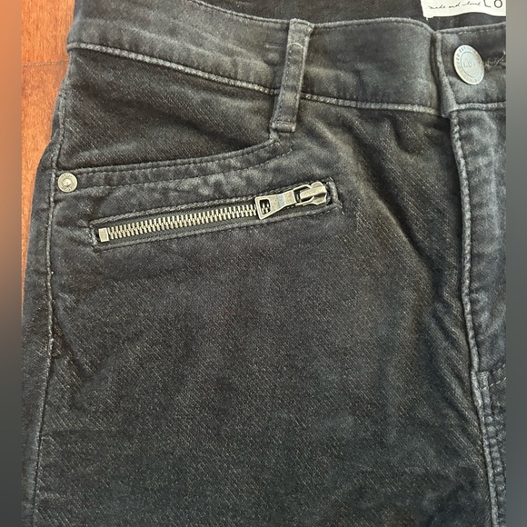 LOFT Women’s Washed Black Velvet Skinny Jeans with Zipper Accents Size 6 - Picture 3 of 9